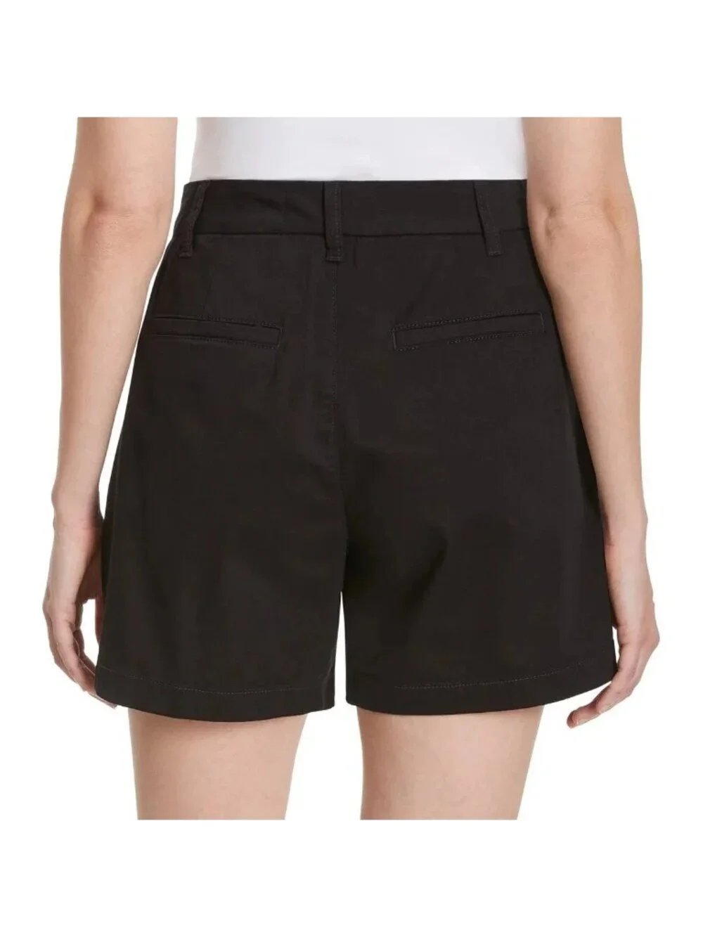 NWT Gloria Vanderbilt Women's 14 Mid Rise Stretch Twill Chino Shorts Black G2024